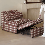 Checkered Folding Sleeper Sofa Bed with Solid Wood Frame