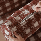 Checkered Folding Sleeper Sofa Bed with Solid Wood Frame