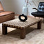 Checkered Solid Ash & Walnut Coffee Table with Sculptural Square Legs