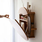 Cherry Wall-Mounted Vanity Table With Ergonomic Design