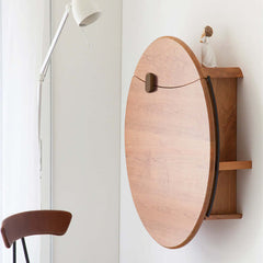 Cherry Wall-Mounted Vanity Table With Ergonomic Design