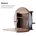 Cherry Wall-Mounted Vanity Table With Ergonomic Design