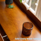 Cherry Wood Adjustable Height Desk With Wheels