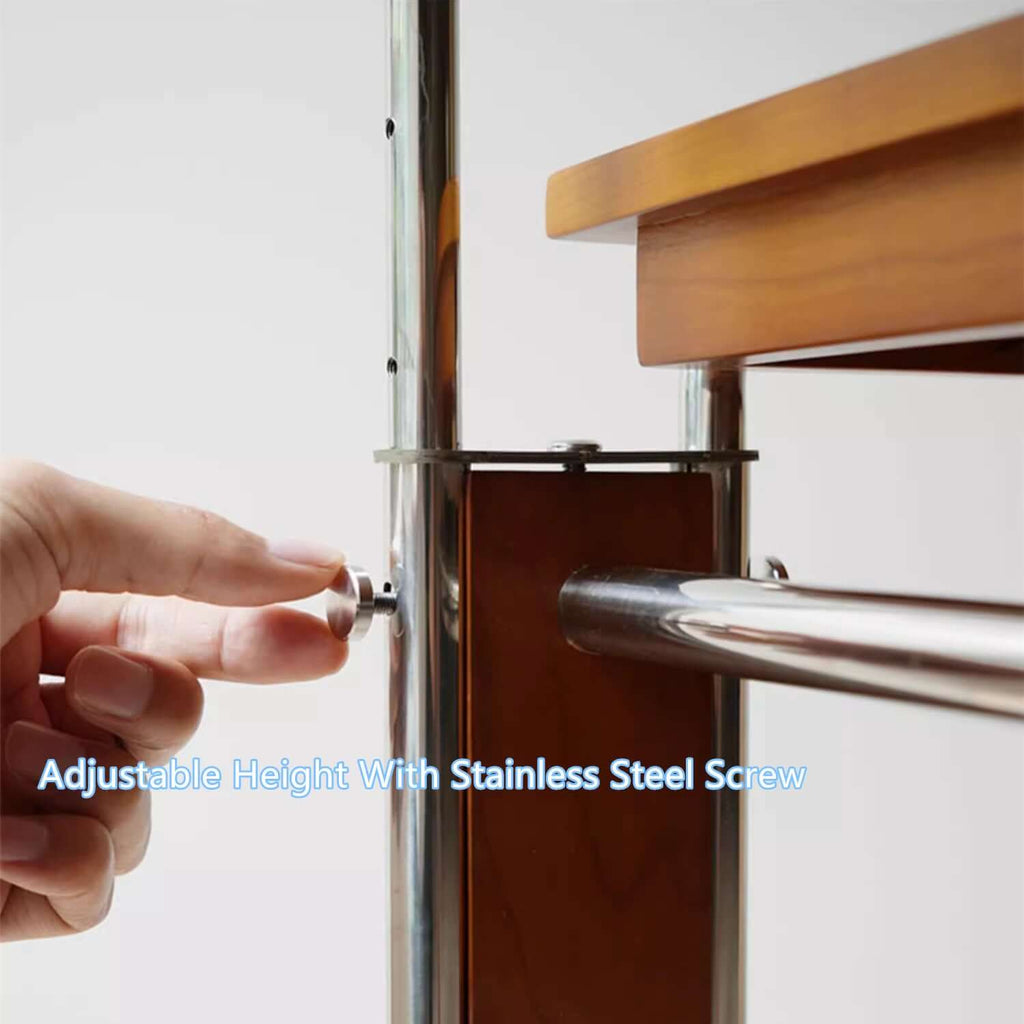 Cherry Wood Adjustable Height Desk With Wheels