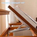 Cherry Wood Adjustable Height Desk With Wheels