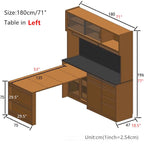 Cherry Wood Sideboard With Extendable Table, Left
