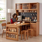 Cherry Wood Sideboard With Extendable Table, Left
