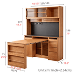 Cherry Wood Sideboard With Extendable Table, Left