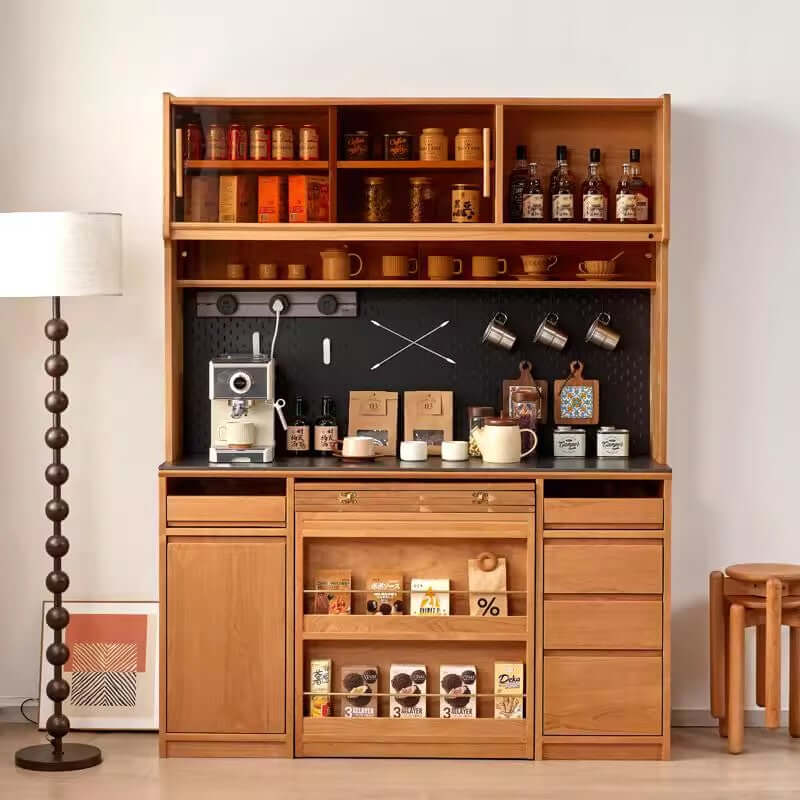 Cherry Wood Sideboard With Extendable Table, Left