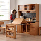 Cherry Wood Sideboard With Extendable Table, Left