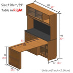 Cherry Wood Sideboard With Extendable Table, Left