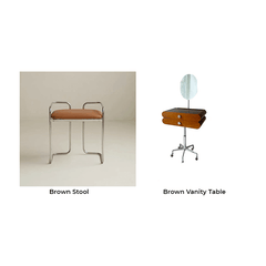 Cherry Wood Vanity Table with Swivel Base - Brown/Black