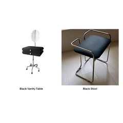 Cherry Wood Vanity Table with Swivel Base - Brown/Black