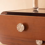 Cherry Wood Vanity Table with Swivel Base - Brown/Black