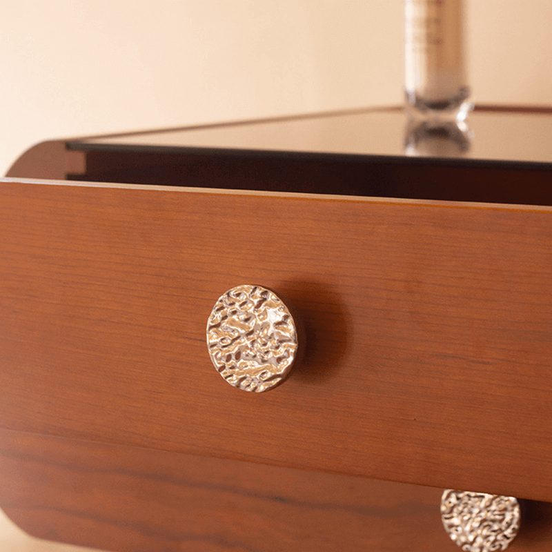 Cherry Wood Vanity Table with Swivel Base - Brown/Black
