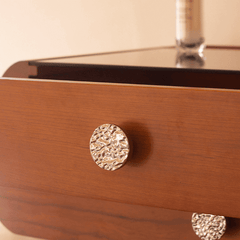 Cherry Wood Vanity Table with Swivel Base - Brown/Black