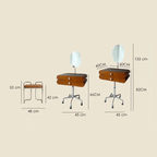 Cherry Wood Vanity Table with Swivel Base - Brown/Black
