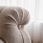 Beige boucle armless sofa with stainless steel frame, stylish and modern design