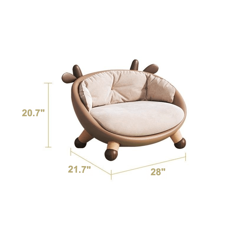 Children's Sofa Chair With Soft Velvet And Deer Design