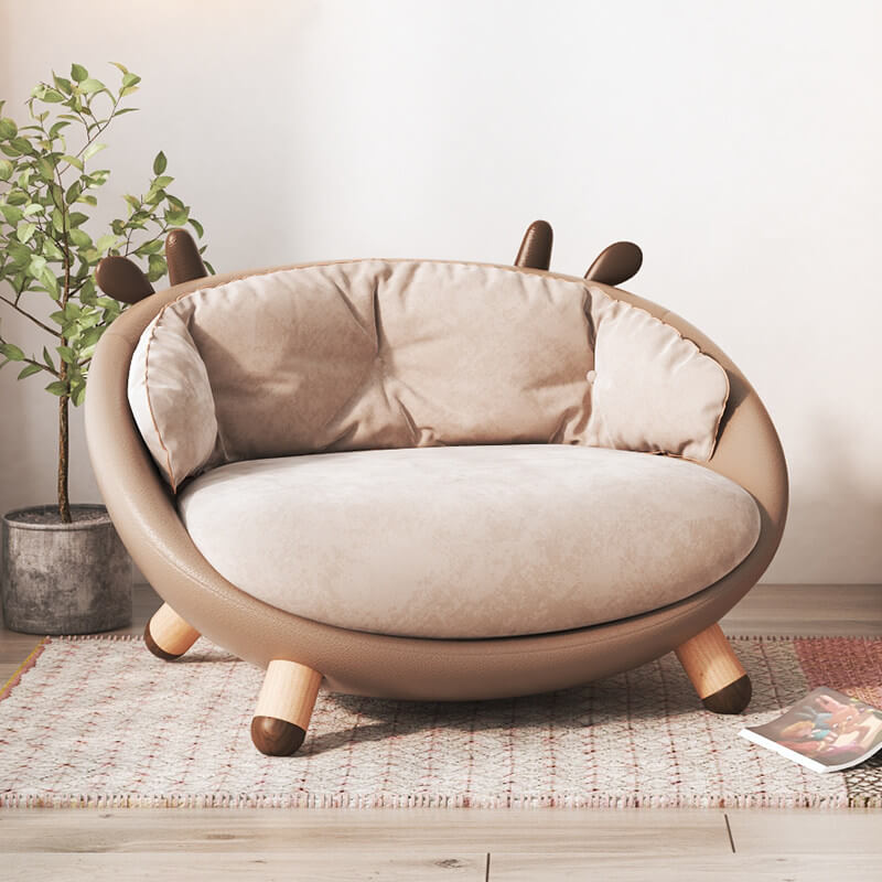 Children's Sofa Chair With Soft Velvet And Deer Design