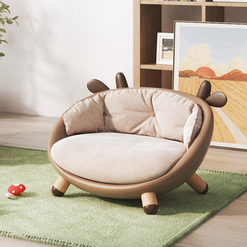Children's Sofa Chair With Soft Velvet And Deer Design