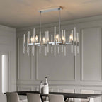 Chrome and Glass 6-Light Linear Pendant Light