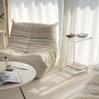 Clear Acrylic C-Shaped Accent Table with Wheels