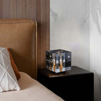 Clear Crystal Table Lamp with Gold Brass Base - Modern Bedside Lighting