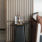 Clear Crystal Table Lamp with Gold Brass Base - Modern Bedside Lighting