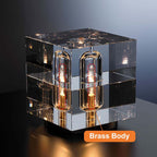 Clear Crystal Table Lamp with Gold Brass Base - Modern Bedside Lighting