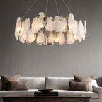 Cloud 8-Light Tiered Modern Chandelier with Glass Accents and Adjustable Height