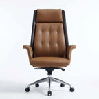 Cloud Executive Office Chair – Faux Leather High-Back Design with Wood Accents Main Product Image
