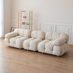 Cloud-Inspired Modular Boucle Sectional Sofa with Tufted Soft-Puff Design