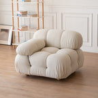 Cloud-Inspired Modular Boucle Sectional Sofa with Tufted Soft-Puff Design