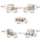 Cloud-Inspired Modular Boucle Sectional Sofa with Tufted Soft-Puff Design Dimensions