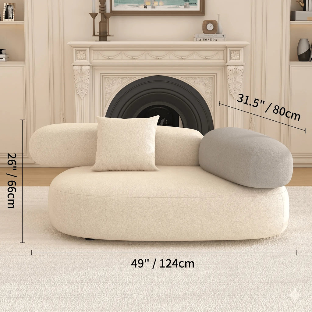 Cloud-Inspired Pebble Sofa in Lamb Velvet for Living Rooms