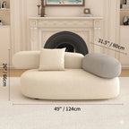 Cloud-Inspired Pebble Sofa in Lamb Velvet for Living Rooms