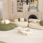 Cloud-Inspired Pebble Sofa in Lamb Velvet for Living Rooms