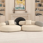 Cloud-Inspired Pebble Sofa in Lamb Velvet for Living Rooms