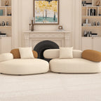 Cloud-Inspired Pebble Sofa in Lamb Velvet for Living Rooms