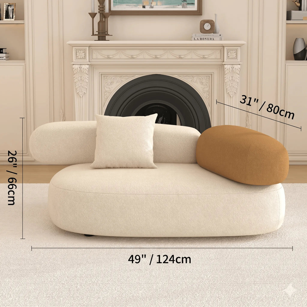 Cloud-Inspired Pebble Sofa in Lamb Velvet for Living Rooms