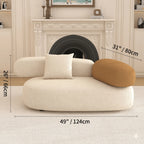 Cloud-Inspired Pebble Sofa in Lamb Velvet for Living Rooms