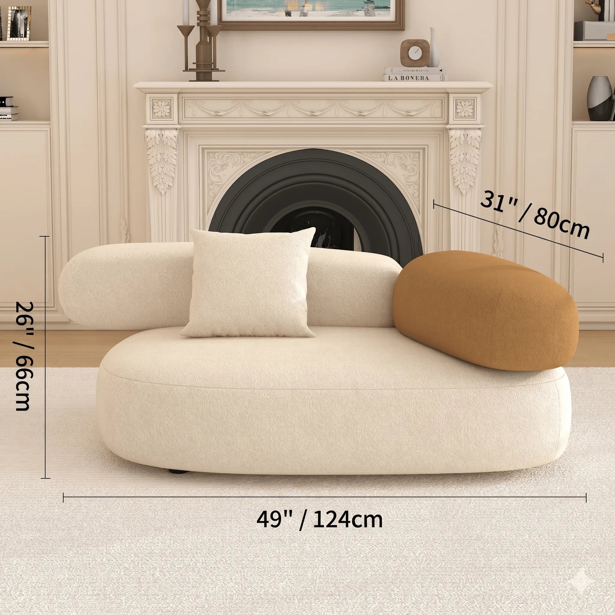 Cloud-Inspired Pebble Sofa in Lamb Velvet for Living Rooms