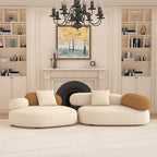 Cloud-Inspired Pebble Sofa in Lamb Velvet for Living Rooms