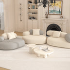 Cloud-Inspired Pebble Sofa in Lamb Velvet for Living Rooms