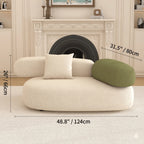 Cloud-Inspired Pebble Sofa in Lamb Velvet for Living Rooms Dimensions