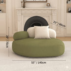 Cloud-Inspired Pebble Sofa in Lamb Velvet for Living Rooms Dimensions