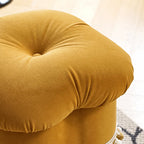 Cloud Petal Tassel Velvet Ottoman Stool for Bedroom Corners and Vanity