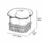 Cloud Petal Tassel Velvet Ottoman Stool for Bedroom Corners and Vanity Dimensions