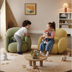 Cloud Silhouette Kids Accent Chair With Plush Curves for Reading Corners